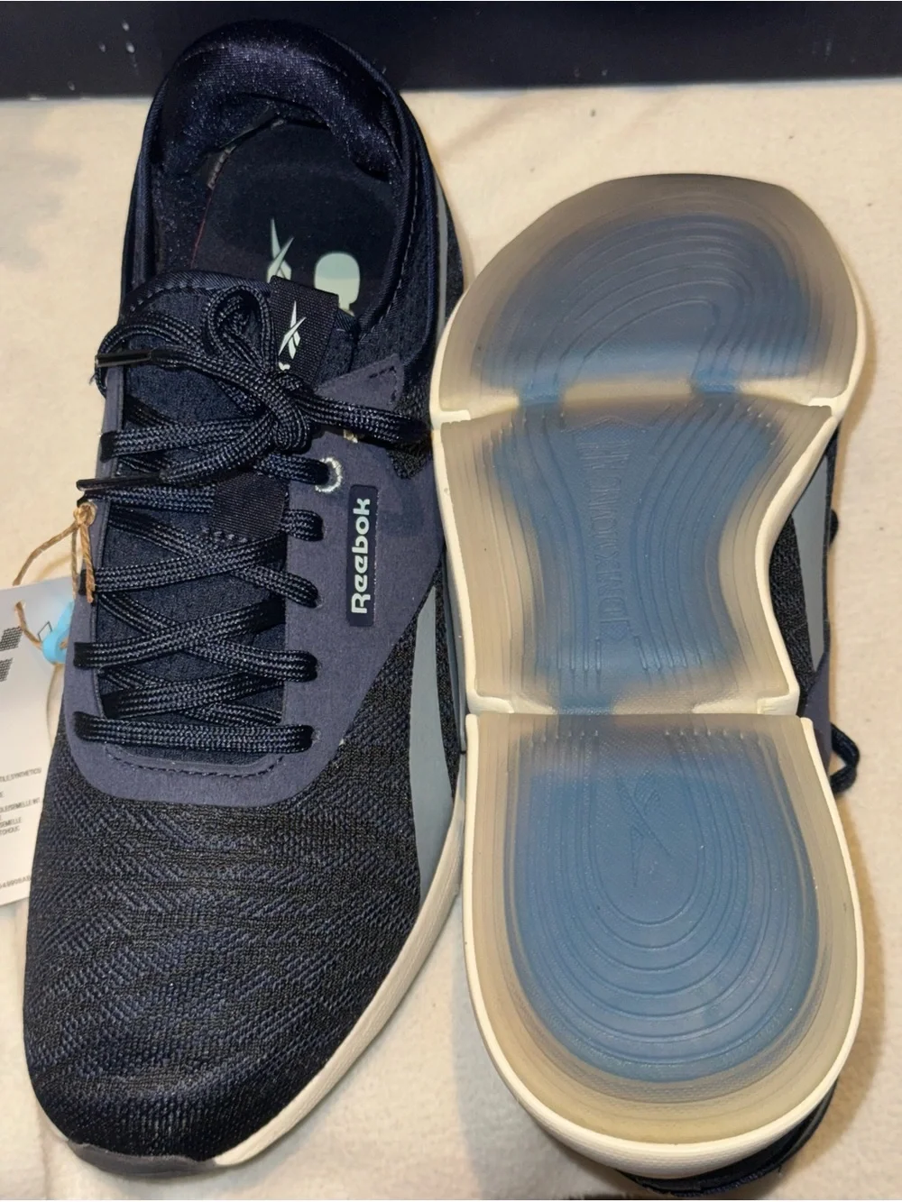 Reebok Men's Navy and Black Athletic Sneakers